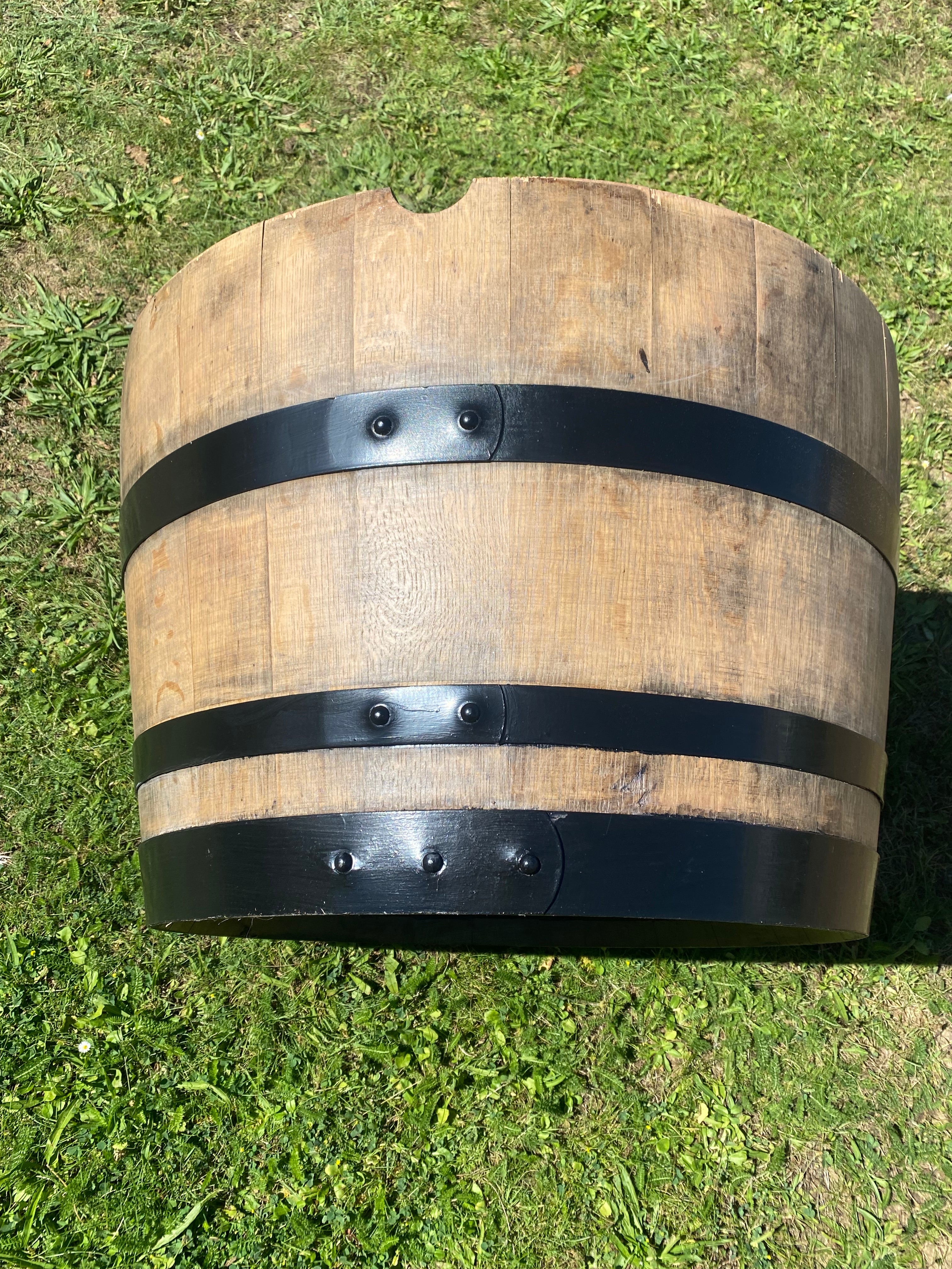 Jardinière Jardinière Demi-Tonneau en Chêne couleur clair