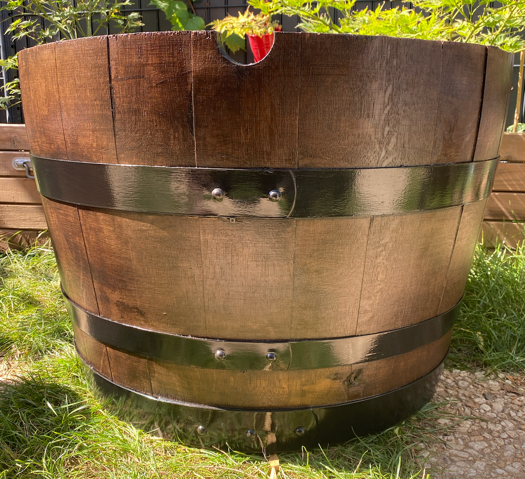 Jardinière Demi-Tonneau en Chêne