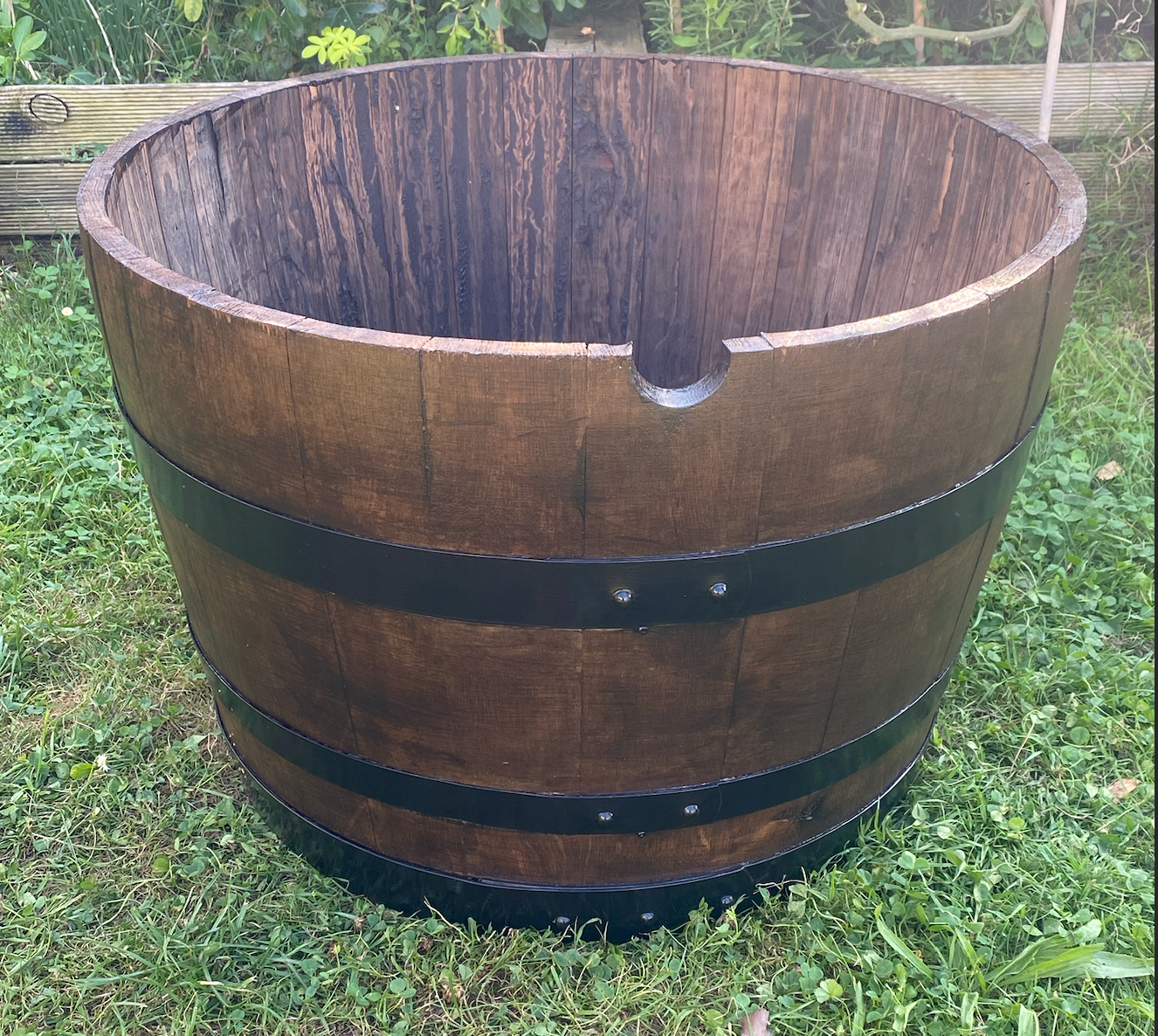 Jardinière Demi-Tonneau en Chêne