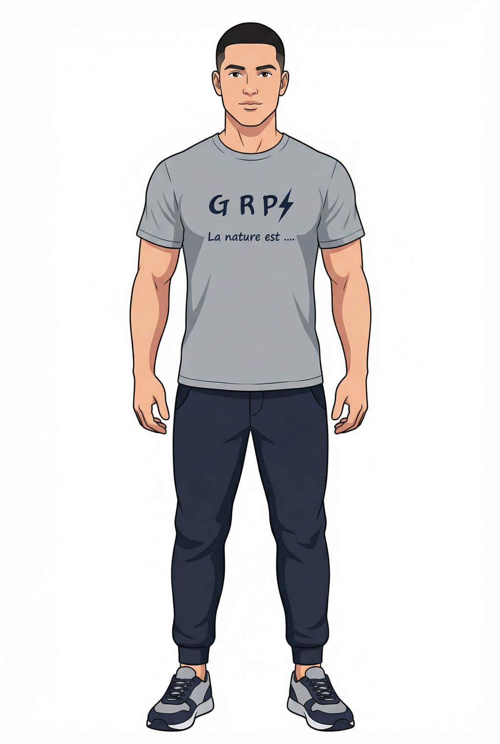 T-shirt GRP⚡ "La nature est ...." — Gris chiné