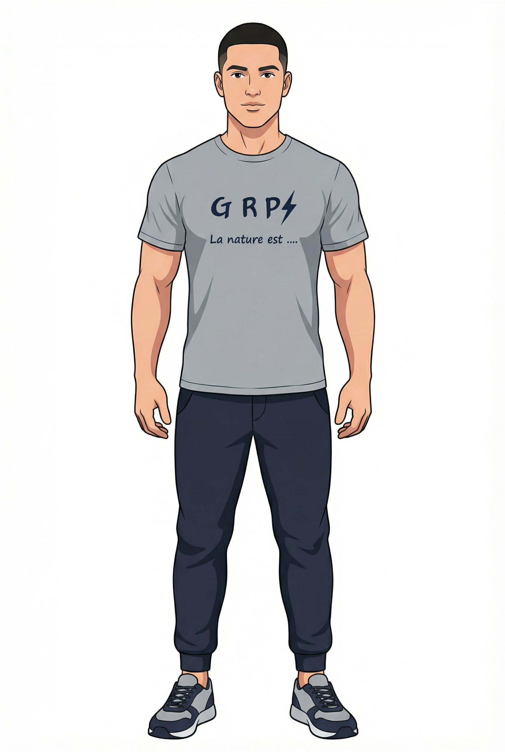 T-shirt GRP⚡ "La nature est ...." — Gris chiné