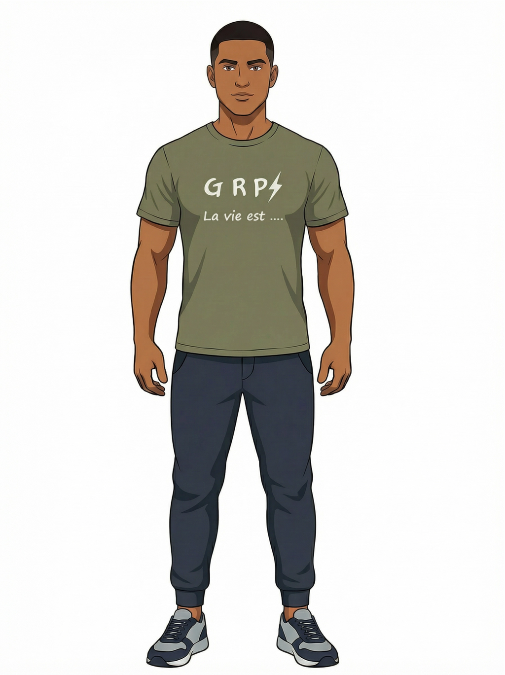 T-shirt GRP⚡ "La vie est ...." — Kaki