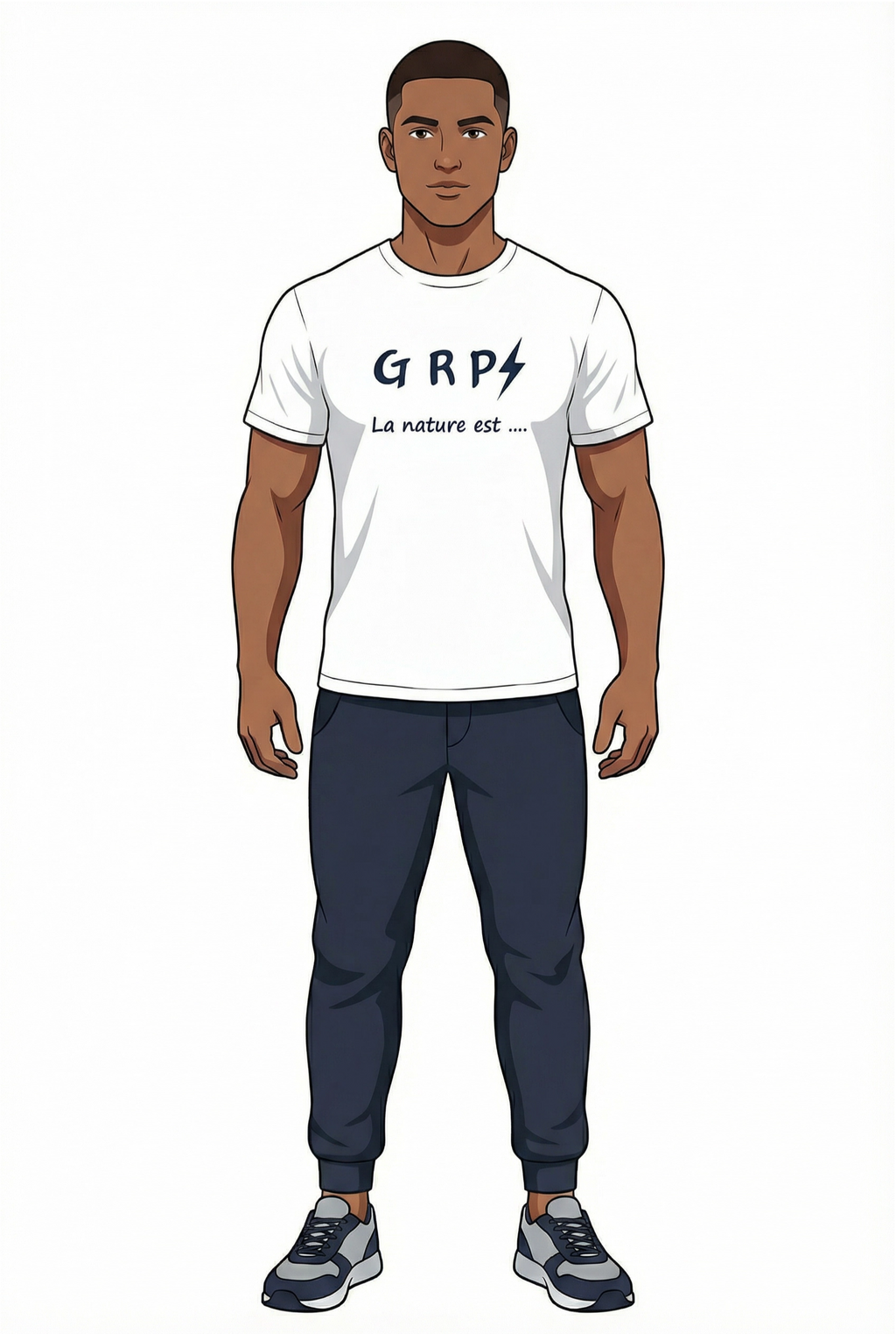 T-shirt GRP⚡ "La nature est ...." — Blanc