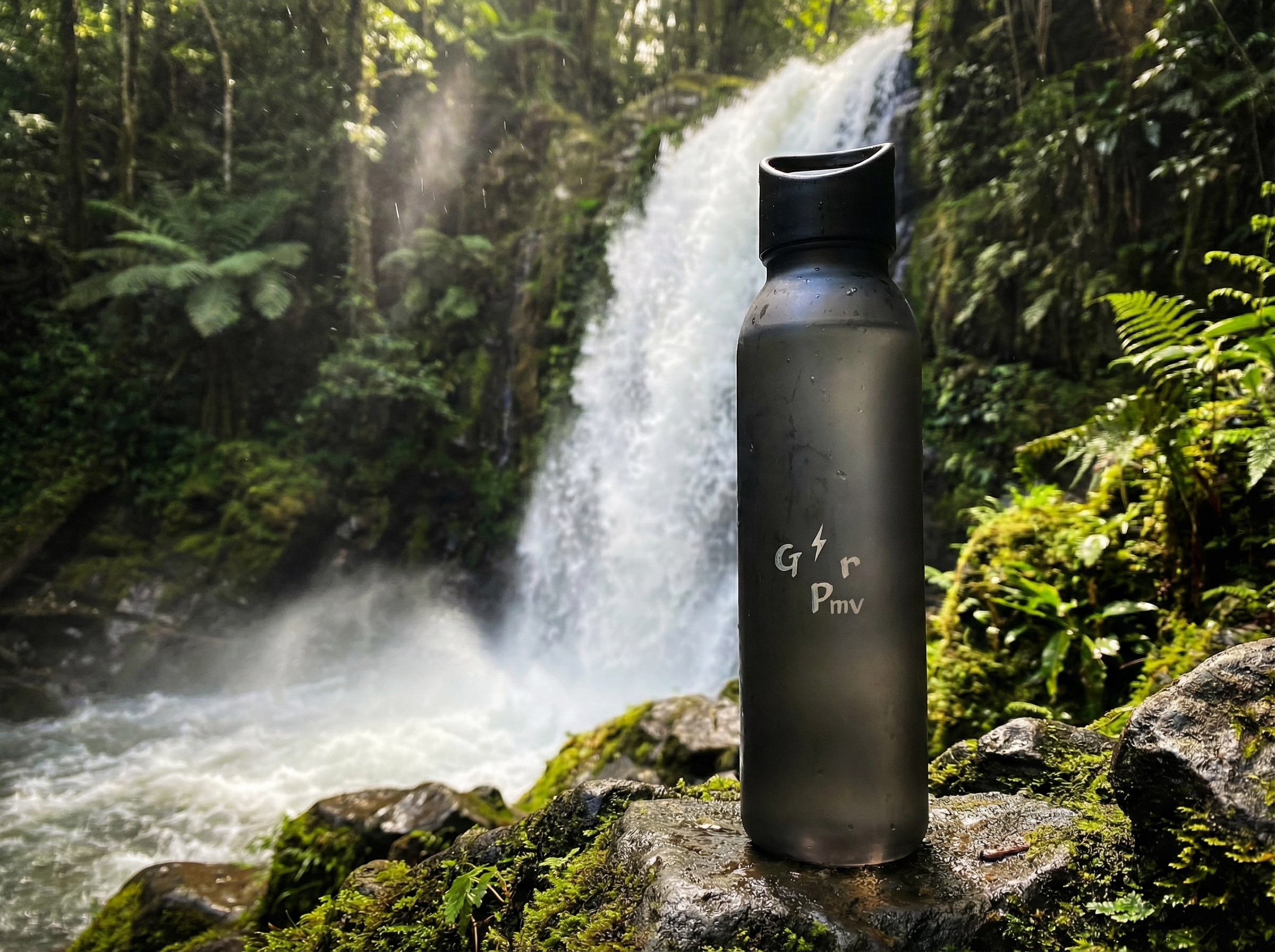 Gourde sport "GrPmv" — Coloris fumée noire