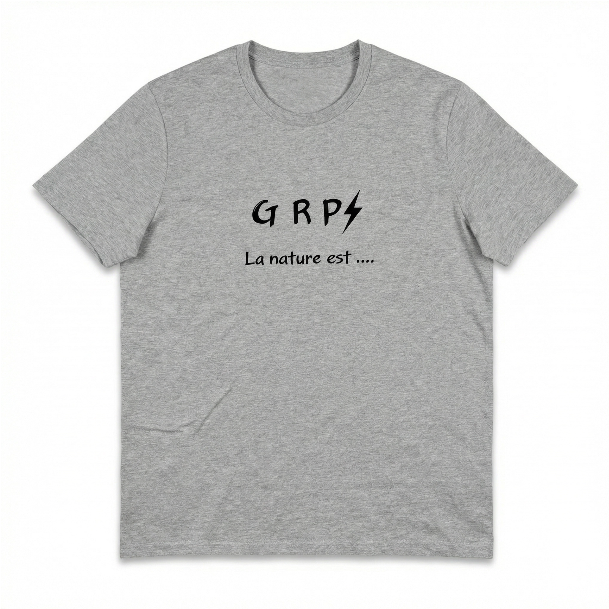 T-shirt GRP⚡ "La nature est ...." — Gris chiné