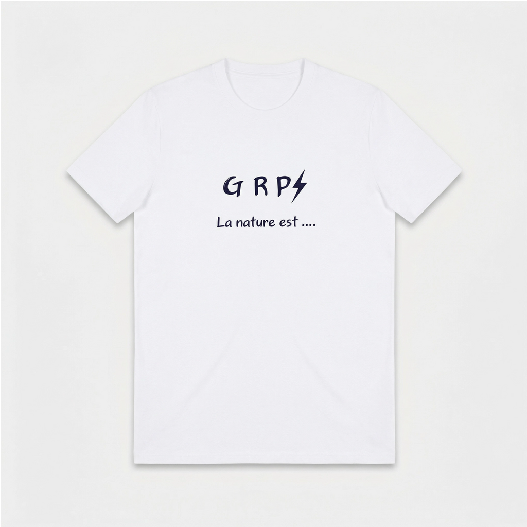 T-shirt GRP⚡ "La nature est ...." — Blanc
